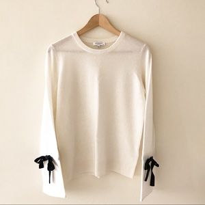 NWT Equipment Cashmere Ribbon Sleeve Sweat…